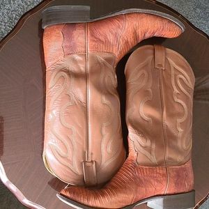Real Brown Lizard Skin Cowboy Boots Size 11.5B